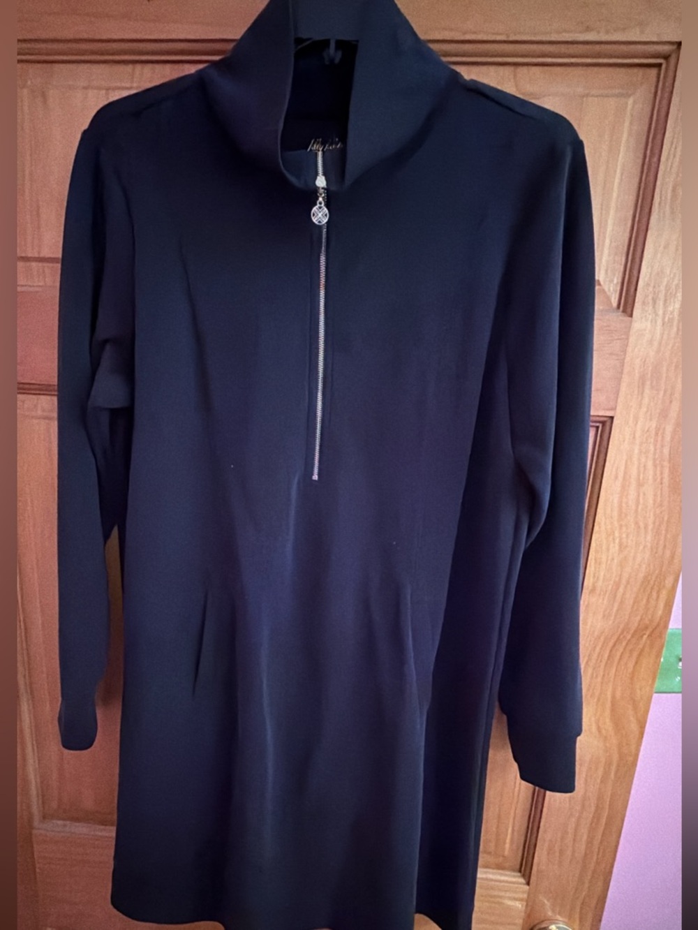Lilly Pulitzer Black Long-Sleeve Zip-Front Dress